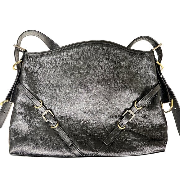 Givenchy Medium Voyou In Shiny Leather Black - Picture 1 of 9